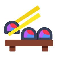 A flat design icon of sushi vector