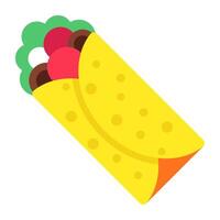 A flat design icon of wrap vector