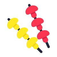 A colored design icon of kabab vector