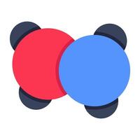 Conceptual flat design icon of molecule vector