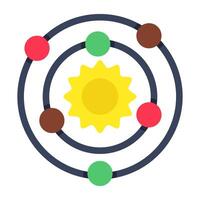A flat design icon of solar system vector
