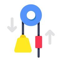 A flat design icon of pulley vector