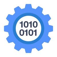 An icon design of binary code setting vector