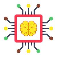 Premium download icon of brain processor vector