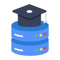 A colored design icon of data education vector