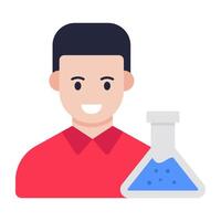 An editable design icon of scientist vector