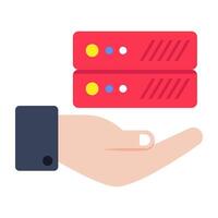 Server care icon in flat design vector