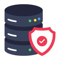 A colored design icon of database security vector
