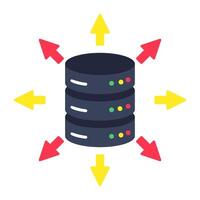 A colored design icon of database directions vector