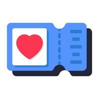A unique design icon of honeymoon ticket vector