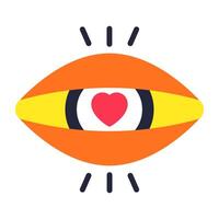 Conceptual flat design icon of love eye vector