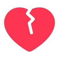 A unique design icon of broken heart vector