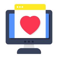 Editable design icon of romantic website vector