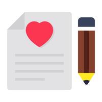 Editable design icon of love paper vector