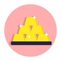 A flat design icon of ingots vector