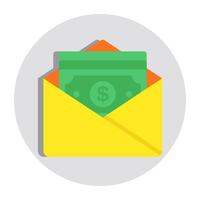 A flat design icon of money envelope vector