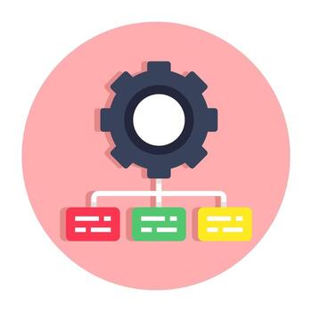 A flat design icon of setting network vector