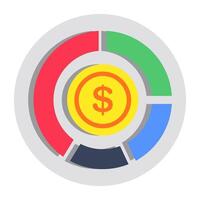 An icon design of pie graph vector