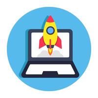 A trendy design icon of online launch vector