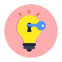 A flat design icon of problem solution vector