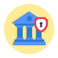 A colored design icon of bank security vector