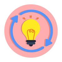 An icon design of lightbulb update vector