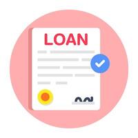 A beautiful design icon of loan paper vector