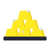 A flat design icon of ingots vector