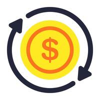 Creative design icon of dollar update vector