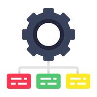 A flat design icon of setting network vector