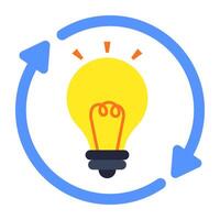 An icon design of lightbulb update vector