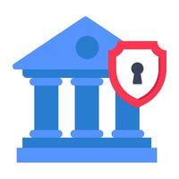 A colored design icon of bank security vector