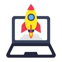 A trendy design icon of online launch vector