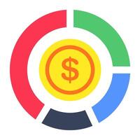 An icon design of pie graph vector
