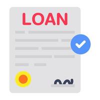 A beautiful design icon of loan paper vector