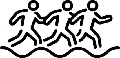 Group Run Along the River vector