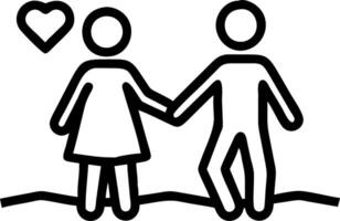 Happy couple walking in park with plain background and copy space vector