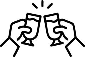 Group of friends toasting with drinks glossy restaurant background with copy space vector