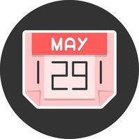 29 May Flat Grey Circle Style Icon vector