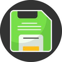 Save Flat Grey Circle Style Icon vector