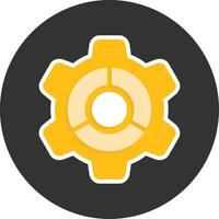 Settings Flat Grey Circle Style Icon vector