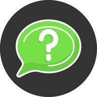 Question mark Flat Grey Circle Style Icon vector