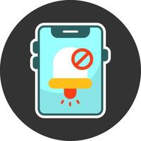 Notifications off Flat Grey Circle Style Icon vector