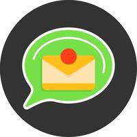New email Flat Grey Circle Style Icon vector