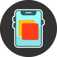Screen mirroring Flat Grey Circle Style Icon vector