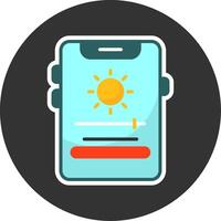 Adaptive brightness Flat Grey Circle Style Icon vector