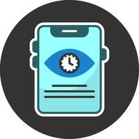 Screen timeout Flat Grey Circle Style Icon vector