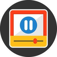 Pause Flat Grey Circle Style Icon vector