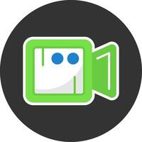 Camera Flat Grey Circle Style Icon vector