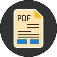 PDF Flat Grey Circle Style Icon vector